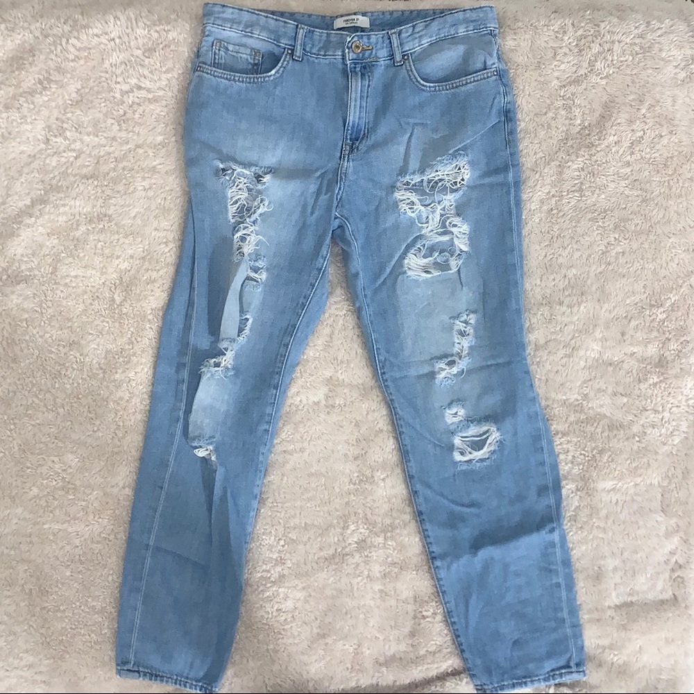 Distressed Mom Jeans